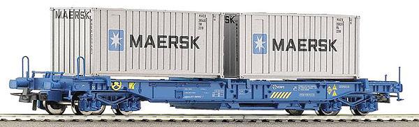 4-axle Flat car with 2 Containers Maersk<br /><a href='images/pictures/Roco/66713.jpg' target='_blank'>Full size image</a>